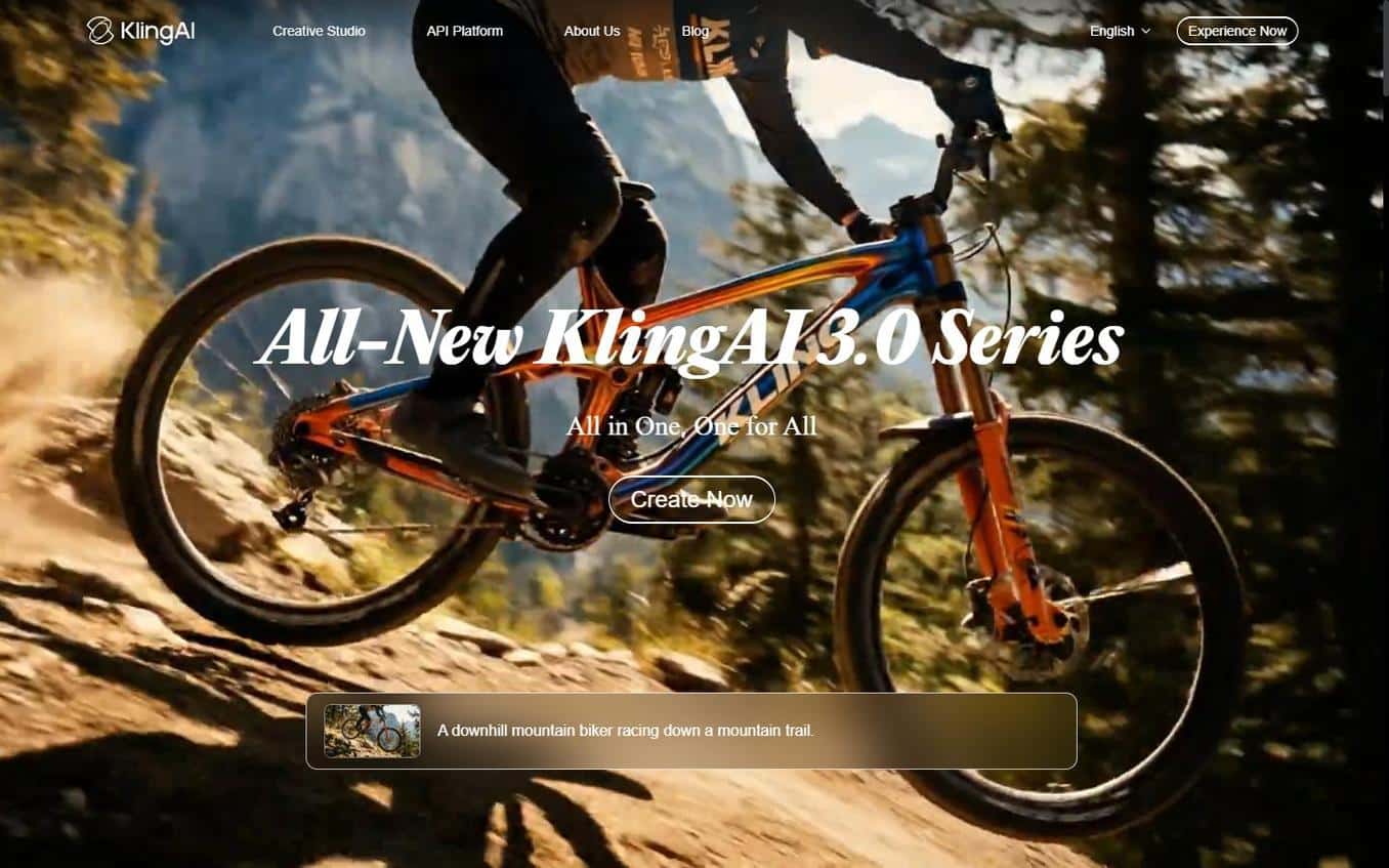 Kling 3.0 AI video generator homepage by Kuaishou