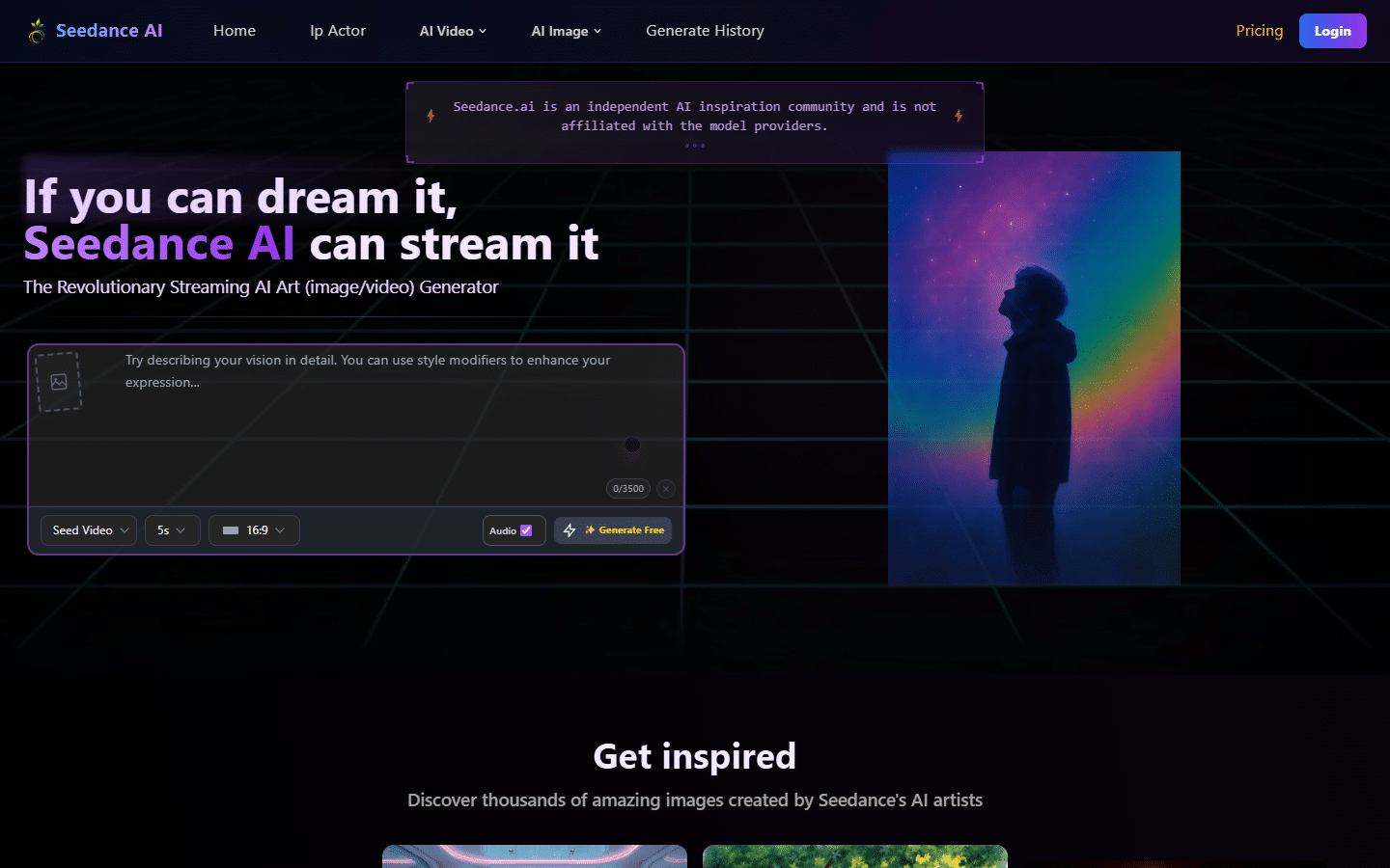 Seedance 2.0 video generation interface by ByteDance